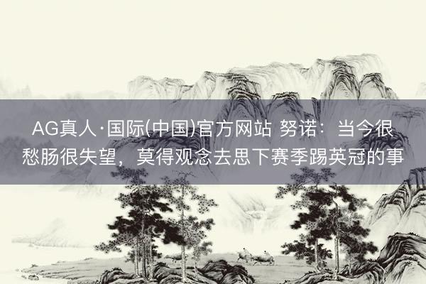 AG真人·国际(中国)官方网站 努诺：当今很愁肠很失望，莫得观念去思下赛季踢英冠的事