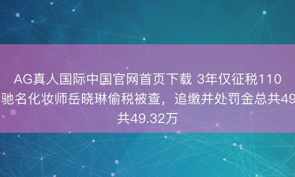AG真人国际中国官网首页下载 3年仅征税1100元，驰名化妆师岳晓琳偷税被查，追缴并处罚金总共49.32万
