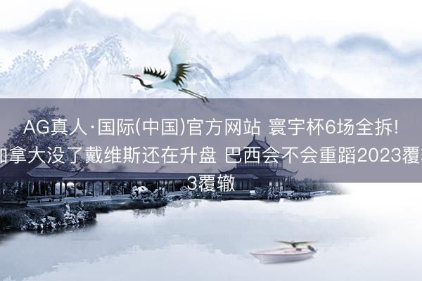 AG真人·国际(中国)官方网站 寰宇杯6场全拆! 加拿大没了戴维斯还在升盘 巴西会不会重蹈2023覆辙