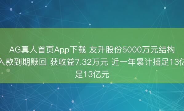 AG真人首页App下载 友升股份5000万元结构性入款到期赎回 获收益7.32万元 近一年累计插足13亿元